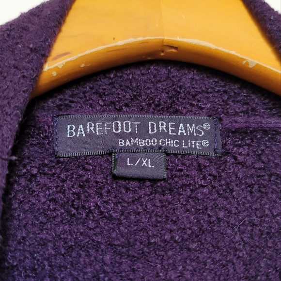 Barefoot Dreams Cozy Chic Island Calypso Cardigan Purple Open Front Size L/XL - Picture 9 of 11
